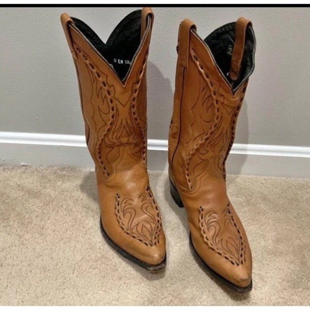 Dan Post Brown Western‎ Cowboy Boots Mens SZ 9 EW